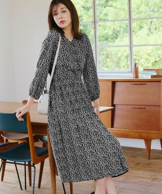 Tiaclasse 【洗える・新色追加】パフスリーブプリーツワンピース ブラック