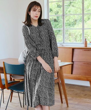 Tiaclasse 【洗える・新色追加】パフスリーブプリーツワンピース ブラック