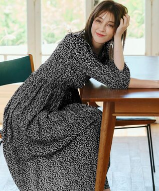 Tiaclasse 【洗える・新色追加】パフスリーブプリーツワンピース ブラック