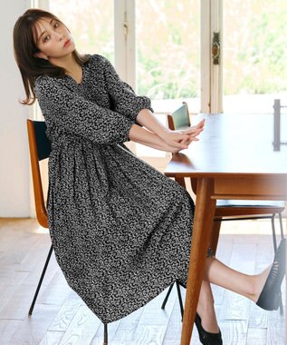 Tiaclasse 【洗える・新色追加】パフスリーブプリーツワンピース ブラック