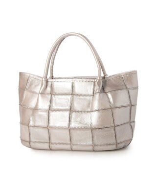 UNBILLION ピークスピーク PEAKSPEAK / 牛革パッチワーク・フラップトートL シルバー