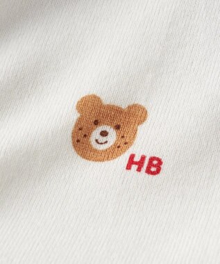 MIKI HOUSE HOT BISCUITS 【70-120cm】 ビーンズ総柄 長袖Ｔシャツ 白