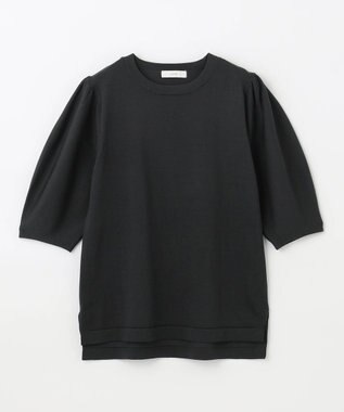 ANY 【洗濯機可】パフスリーブニットプルオーバー チャコール