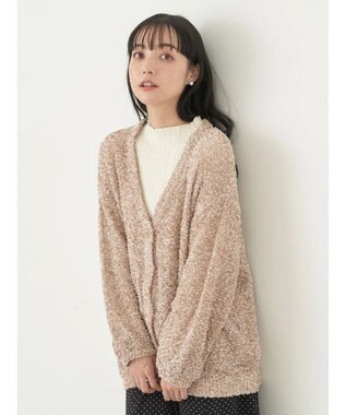 earth music&ecology ぽこぽこヤーンカーディガン Beige