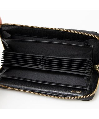 UNBILLION ペルケ perche / ドット型押し・ジャバラカード長財布 ブラック