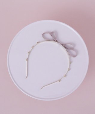 Maison de FLEUR グログランリボンメタルビジューカチューシャ Pink