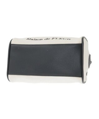 Maison de FLEUR チャーム付きキャンバスボストンバッグ Black