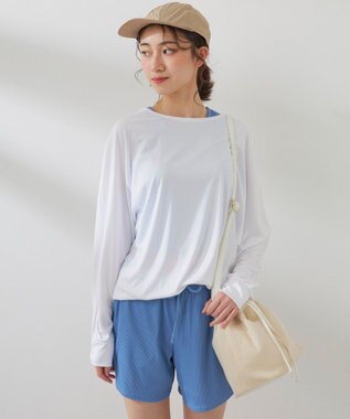 OP／FILA 【ocean pacific】ラッシュガード付き水着4点セット タンキニデザイン ブルー