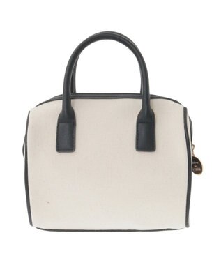 Maison de FLEUR チャーム付きキャンバスボストンバッグ Black