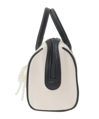 Maison de FLEUR チャーム付きキャンバスボストンバッグ Black