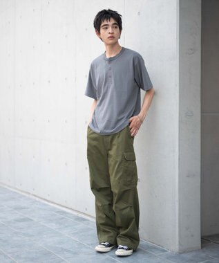 WEGO 【ユニセックス着用ITEM/MLサイズ展開】リラックスフィットヘンリーネックT（SS） 柄1