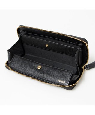 UNBILLION ペルケ perche / ドット型押し・ジャバラカード長財布 ブラック