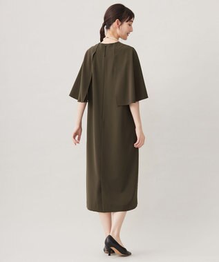 自由区 【カタログ掲載・洗える】ドレープスリーブ ワンピース モカ