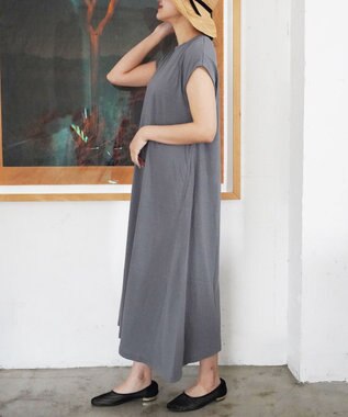 TOQUE 〈大草直子さんアドバイザー〉【天然素材】タンギスコットン天竺 ワンピース チャコールグレー