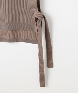 自由区 L 【洗える】リブストレッチ ベスト モカ