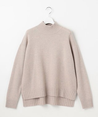 自由区 ウールカシミヤブレンドスパンコールハイネック ニット ベージュ