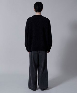 WEGO ベロアモールワンポイントプルオーバー ブラック