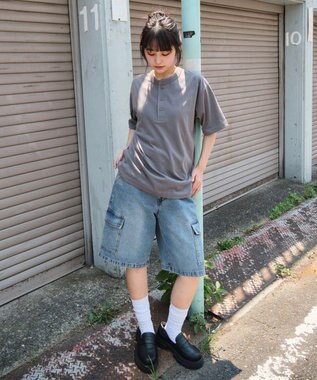 WEGO 【ユニセックス着用ITEM/MLサイズ展開】リラックスフィットヘンリーネックT（SS） 柄1