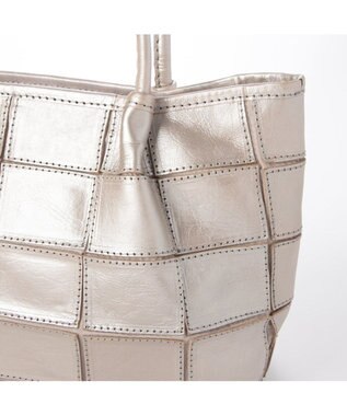 UNBILLION ピークスピーク PEAKSPEAK / 牛革パッチワーク・フラップトートL シルバー