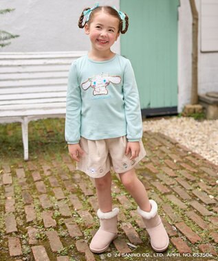 ANY KIDS 【any FAM×サンリオキャラクターズ】ミラクルスパンコール長袖Tシャツ ミント×シナモロール