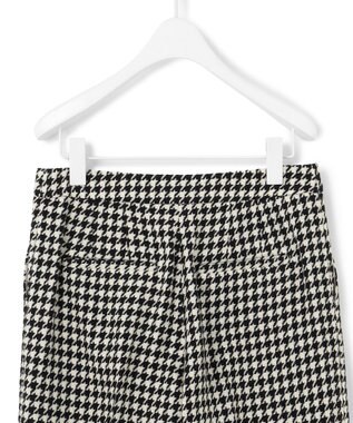 ICB L ハウンドトゥースツイード ワイドストレートパンツ オフホワイト×ブラック系