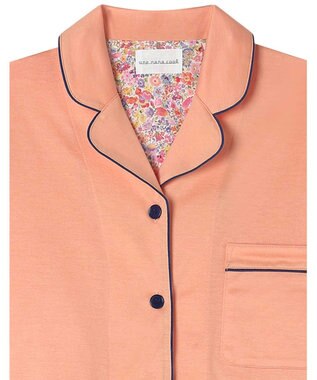 une nana cool 【綿100%】40/2コーマ天竺シルケットパジャマ MADE WITH LIBERTY FABRIC サーモンピンク