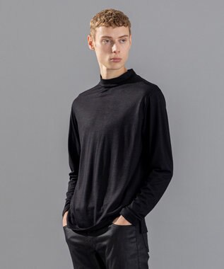 JOSEPH HOMME クリアウールジャージー　モックネック ブラック系