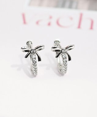 Tiaclasse 【安田美沙子さん着用・金属アレルギー対応】リボンフープピアス シルバー