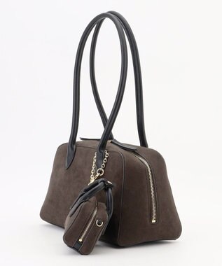 自由区 【SHIHOさん着用】スエードライクボストン バッグ スレート