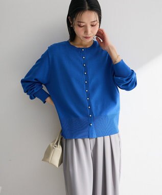 Green Parks 金釦コンパクトニットカーディガン Blue