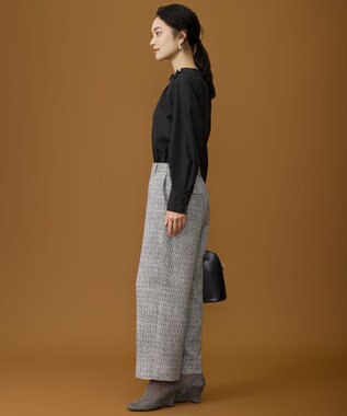 自由区 L 【カタログ掲載】ナチュラルタッチスタンドカラー ブラウス ブラック