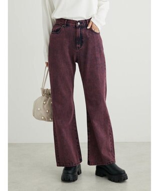 Green Parks ・ＳＵＧＡＲ　ＳＰＯＯＮ　カラーデニムフレアパンツ Red