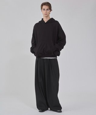 WEGO 【ユニセックス着用ITEM】バルーンクロップドプルパーカー ブラック