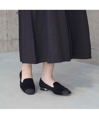 MODE ET JACOMO <MODE ET JACOMO>ビジューバックル付きオペラシューズ ブラックスエード