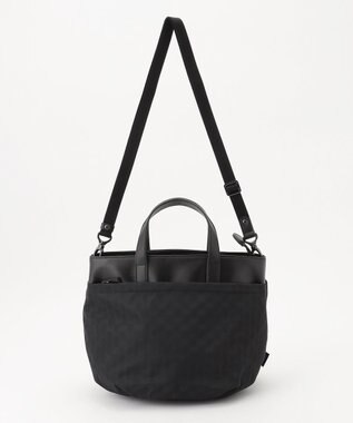 Y'SACCS はっ水ドットジャカード リサイクルレザーコンビ 2wayトートバッグ ブラック