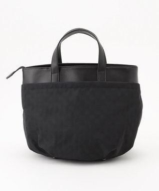 Y'SACCS はっ水ドットジャカード リサイクルレザーコンビ 2wayトートバッグ ブラック