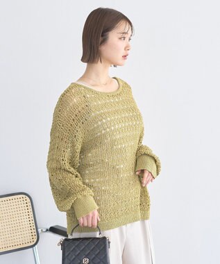 earth music&ecology メッシュニットプルオーバー Light Khaki