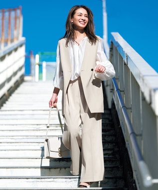 【11サイズ展開】 BEAUTY MOVE タックワイドパンツ