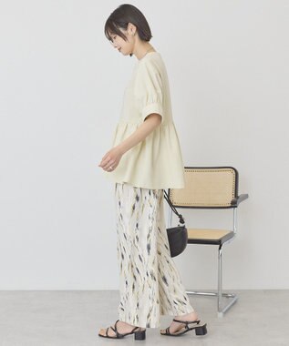 AMERICAN HOLIC 【先行予約】【WEB限定】異素材切替ペプラムプルオーバー Light Beige
