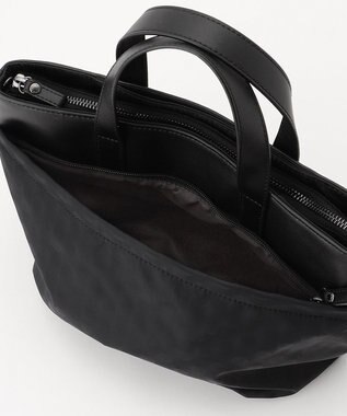 Y'SACCS はっ水ドットジャカード リサイクルレザーコンビ 2wayトートバッグ ブラック