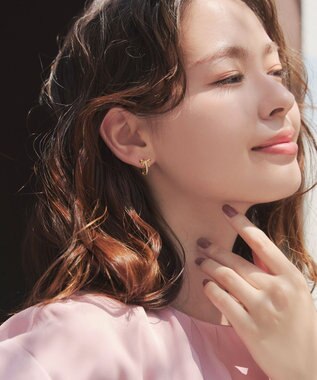 Tiaclasse 【安田美沙子さん着用・金属アレルギー対応】リボンフープピアス ゴールド