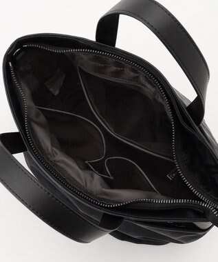 Y'SACCS はっ水ドットジャカード リサイクルレザーコンビ 2wayトートバッグ ブラック