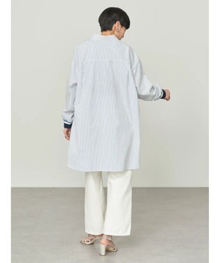 AMERICAN HOLIC リブラインシャツチュニック Stripe Sax