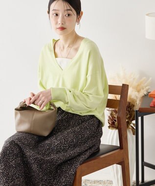 AMERICAN HOLIC Ｖネックニットプルオーバー Light Yellow