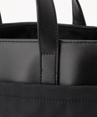 Y'SACCS はっ水ドットジャカード リサイクルレザーコンビ 2wayトートバッグ ブラック