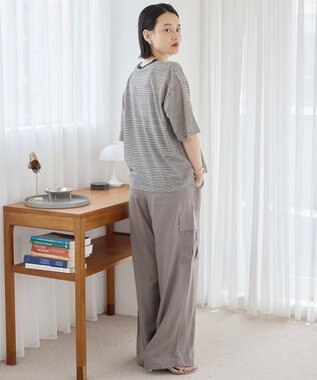 AMERICAN HOLIC シアーレトロボーダー半袖プルオーバー Mocha