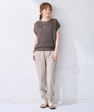 ANY 【洗濯機可/ストレッチ/ウエストゴム/UVカット】大人の7daysジョガーパンツ ライトグレー