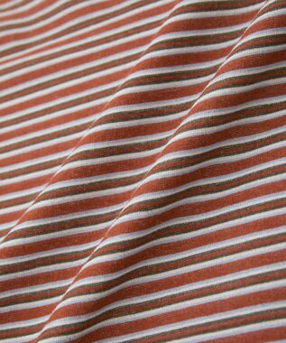 AMERICAN HOLIC シアーレトロボーダー半袖プルオーバー Terracotta