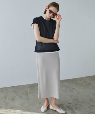 BEIGE， NADIA / 異素材ライン ストレッチニットスカート