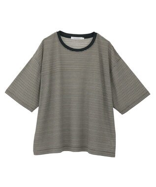 AMERICAN HOLIC シアーレトロボーダー半袖プルオーバー Mocha